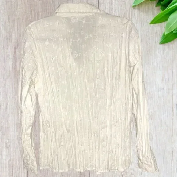 Denver Hayes White Womens Button Down V Neck Shirts Long Sleeve. - Picture 8 of 14